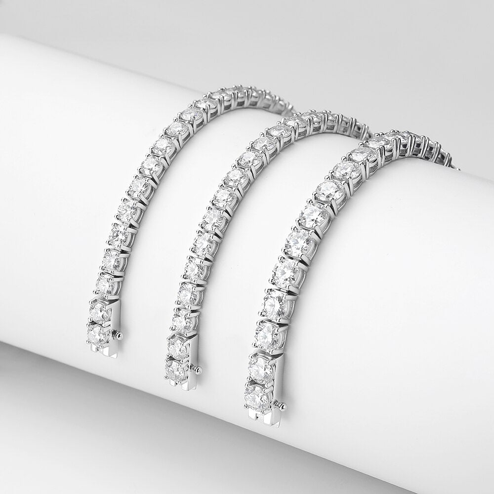 Sterling Silver Mens Moissanite Diamond Bracelet UK