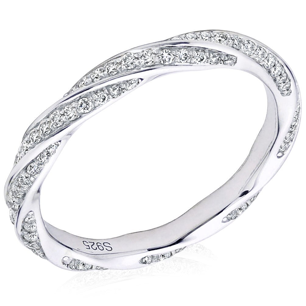 Holloway Jewellery Moissanite Twist Eternity Ring