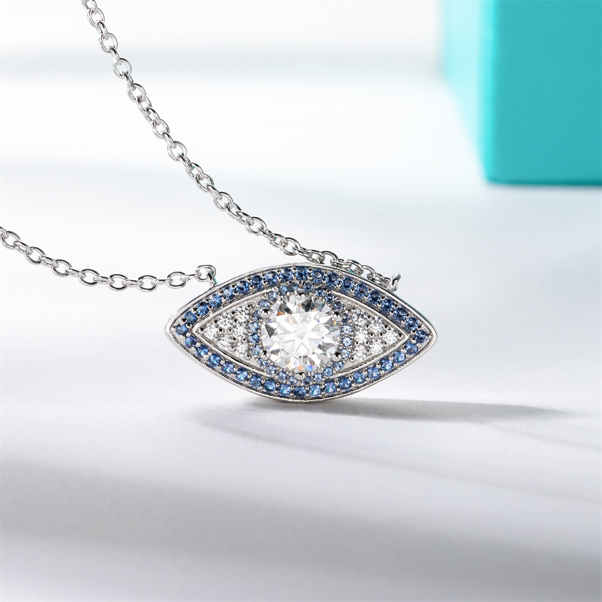 Moissanite Diamond Necklace Earrings Set Sterling Silver