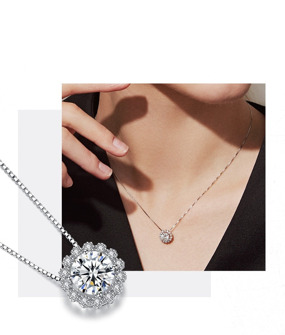 Moissanite Sterling Silver Pendant Australia