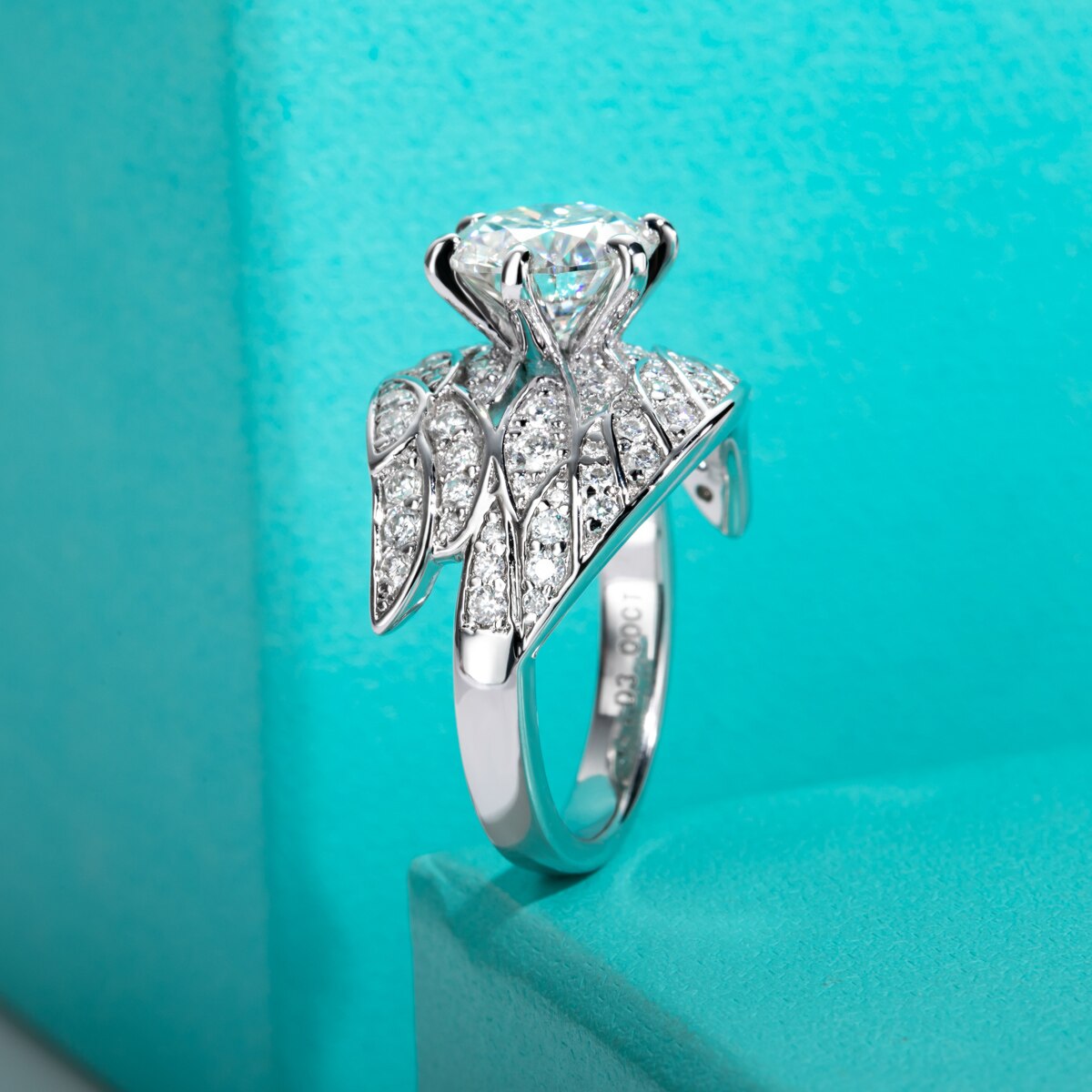 Sterling Silver Moissanite Diamond Ring