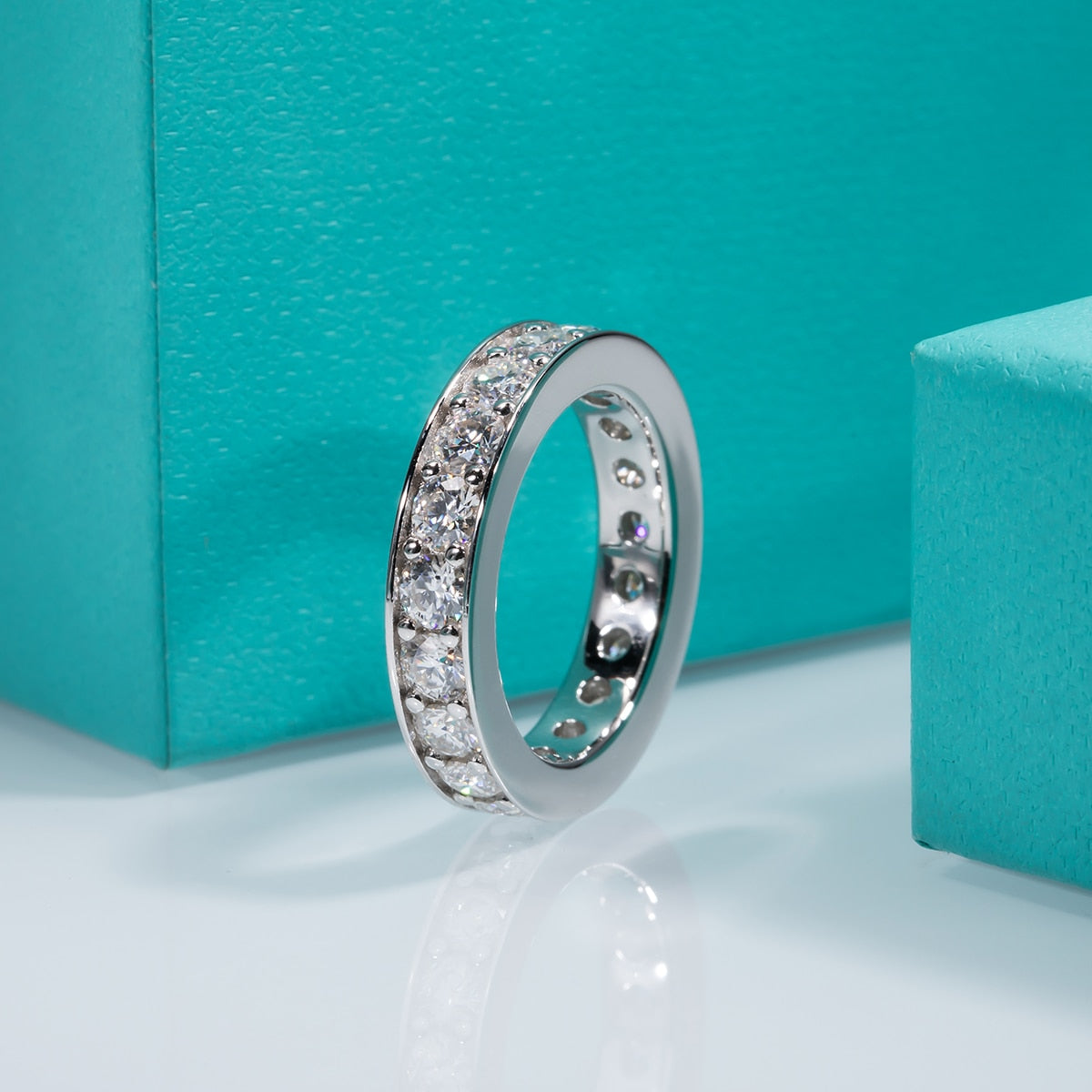 Moissanite Diamond Sterling Silver Ring US
