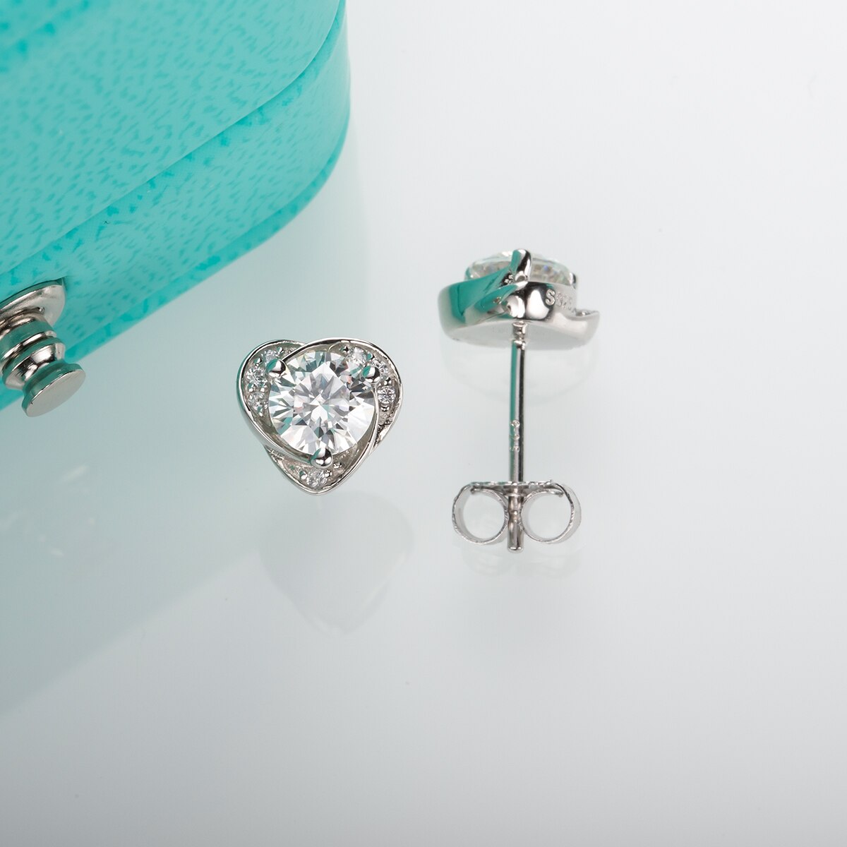 Sterling Silver Moissanite Stud Earrings