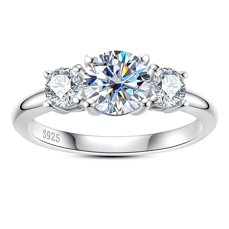 Holloway Jewellery 3 Stone Moissanite Ring