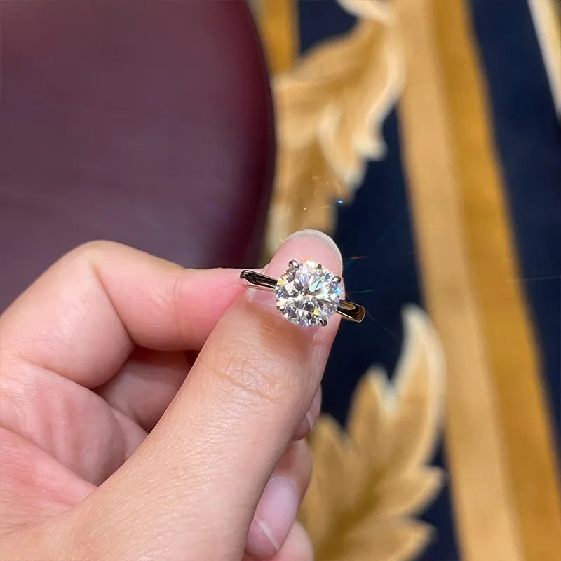 Sterling Silver Moissanite Diamond Ring Set