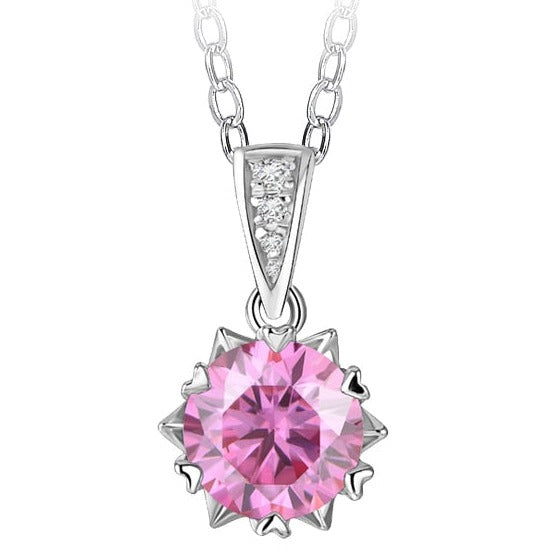 2ct pink moissanite necklace Holloway Jewellery