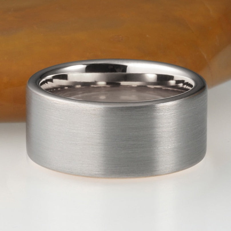 10mm tungsten ring mens Holloway Jewellery brushedfinish