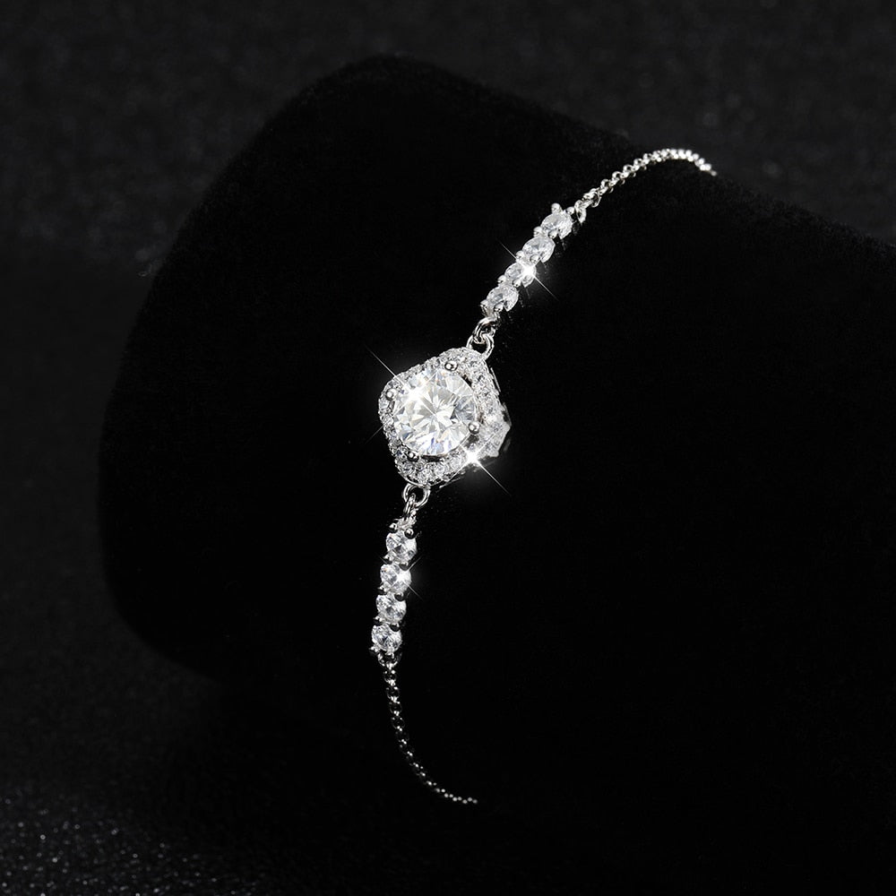 Moissanite Diamond Halo Bracelet Australia