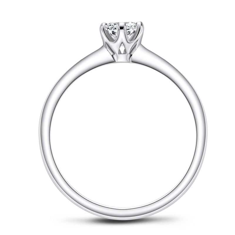 0.5 Carat Solitaire Engagement Ring Moissanite Diamond Ring 925 Sterling Silver