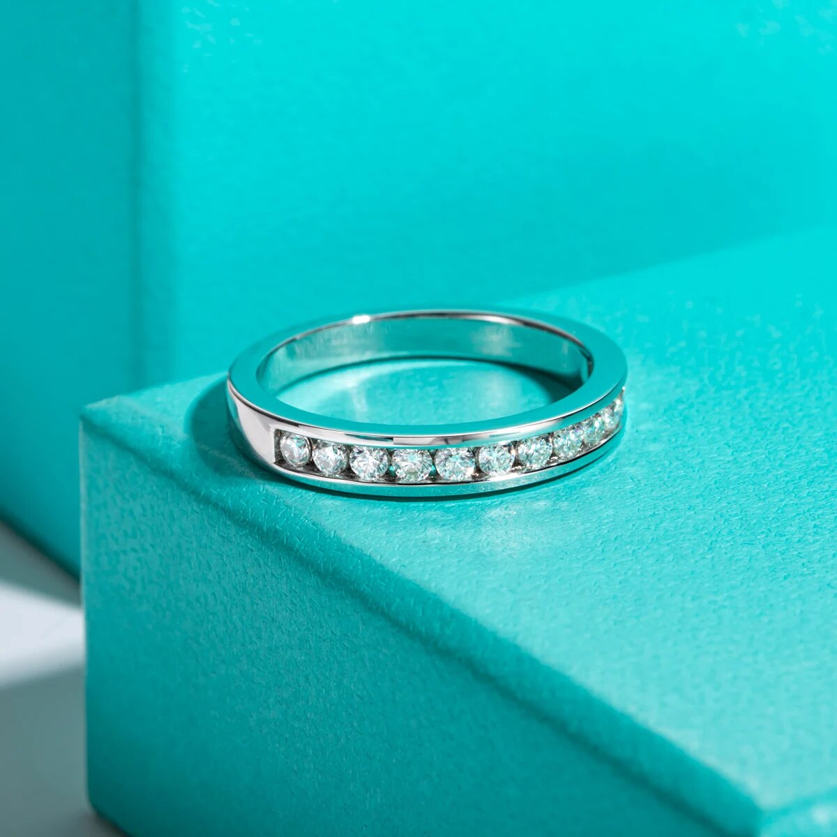 Holloway Jewellery Moissanite Diamond Half Eternity Ring