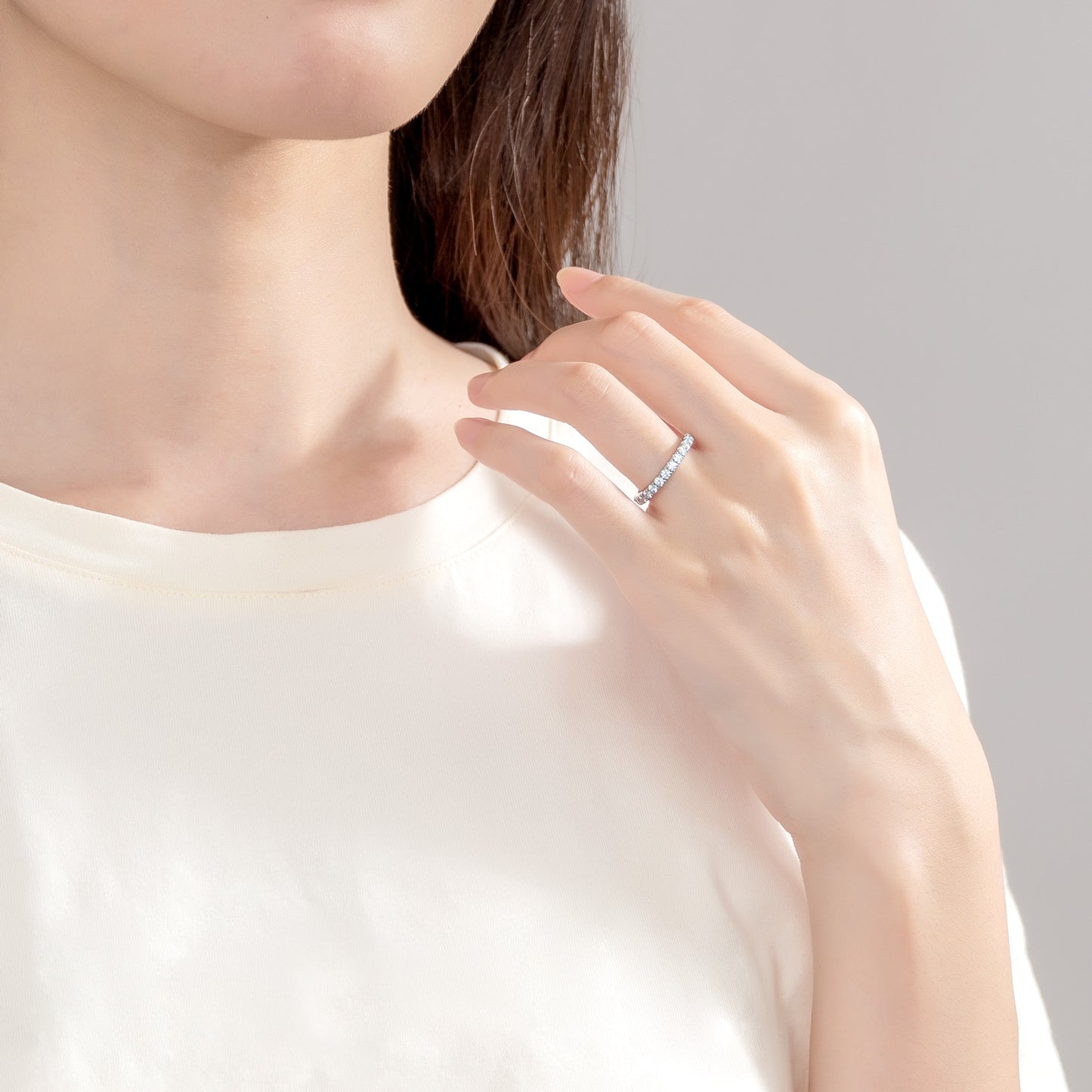 moissanite eternity ring 2mm Holloway Jewellery Holloway Moissanite Diamonds