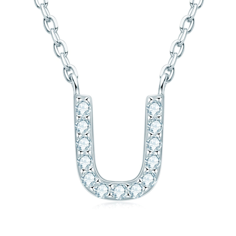 Moissanite Diamond Sterling Silver Pendant Initial Necklace Australia