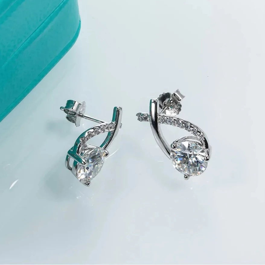 Moissanite Earrings Sterling Silver Canada