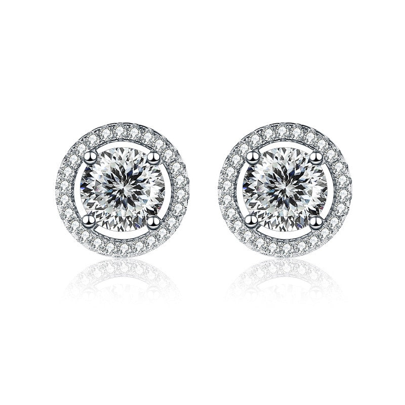 1 Carat Moissanite Diamond Sterling Silver Earrings NZ