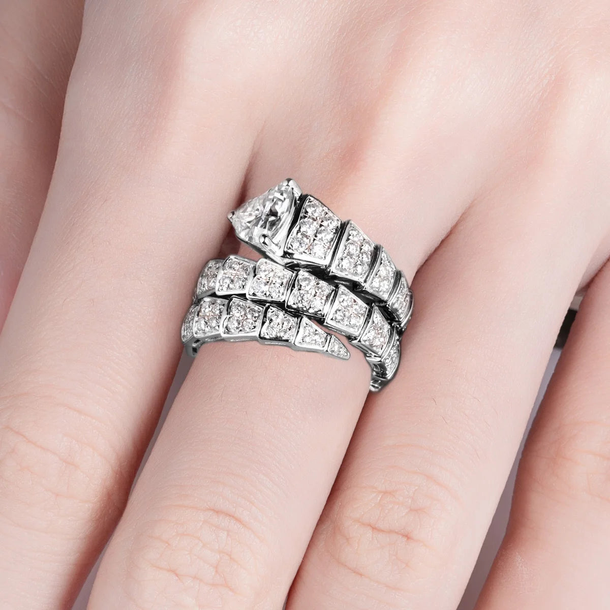 Sterling Silver Moissanite Diamond Ring