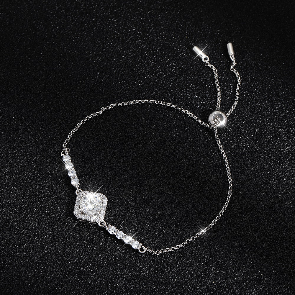 Moissanite Sterling Silver Bracelet USA