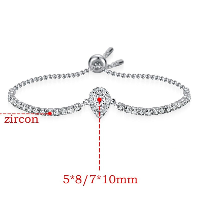 2 Carat Pear Shape Moissanite Diamond Bracelet