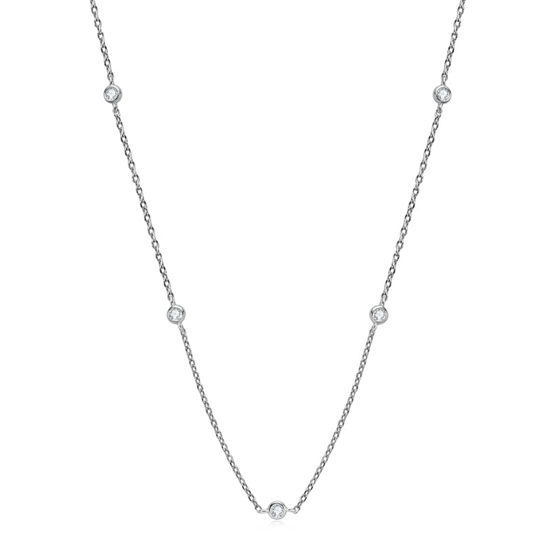 Canada moissanite necklace bezel set sterling silver
