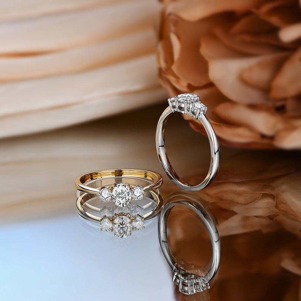 three stone ring holloway jewellery oval moissanite ring HJ