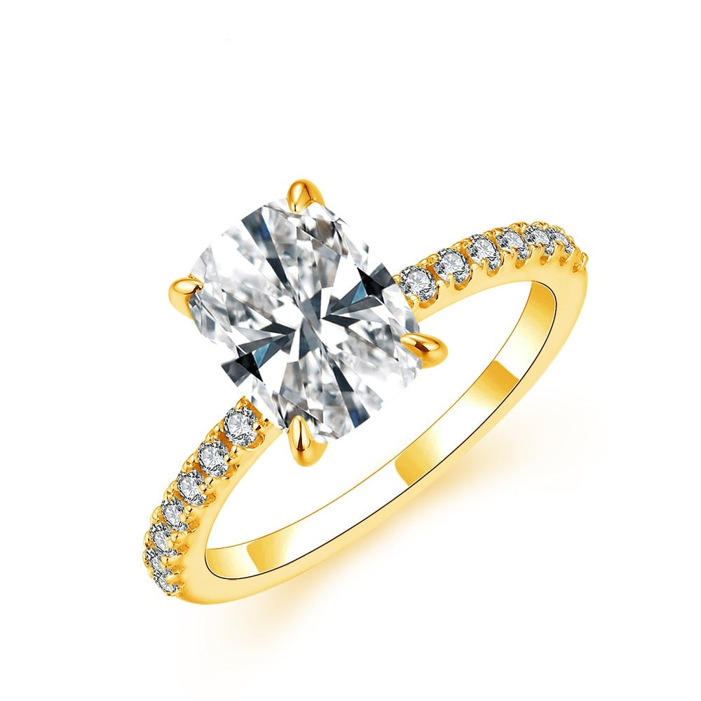 Moissanite 10K 14K 18K Yellow Gold Engagement Ring