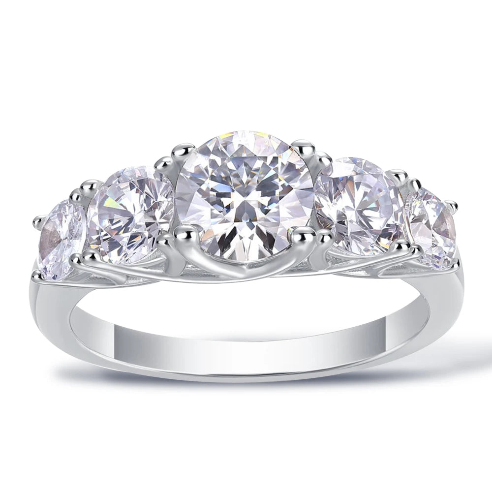 1 Carat Moissanite Diamond Ring Sterling Silver