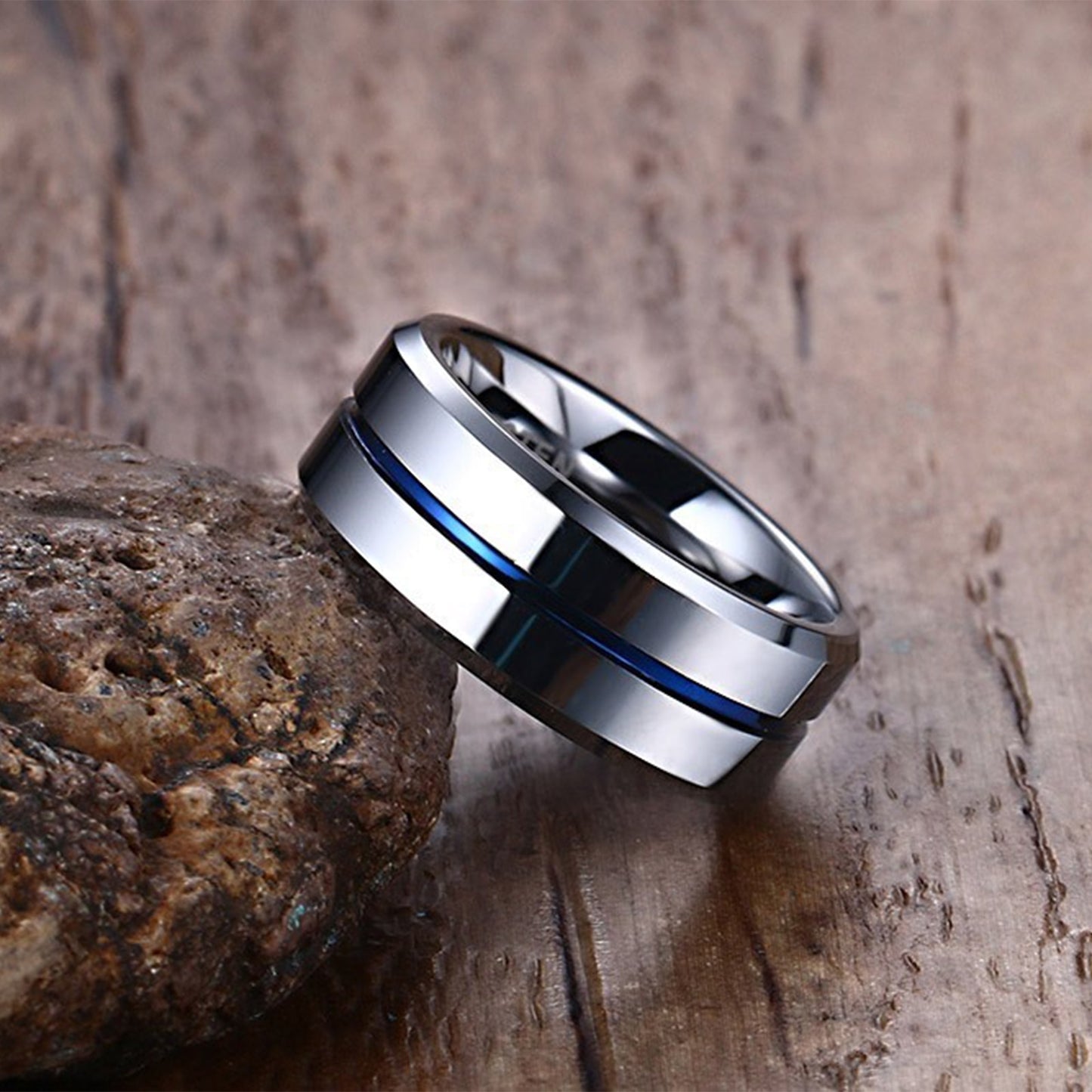 Holloway Jewellery Mens Tungsten Carbide Groove Wedding Band