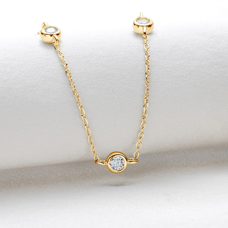 4mm bezel set moissanite necklace Gold colour Holloway Jewellery