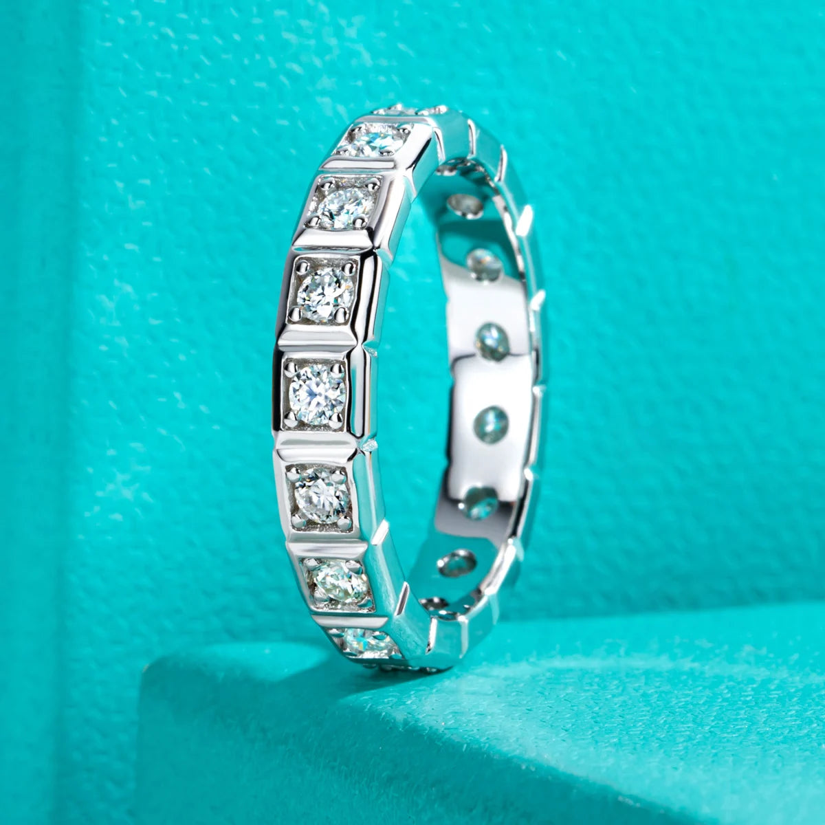 Moissanite Diamond Eternity Ring