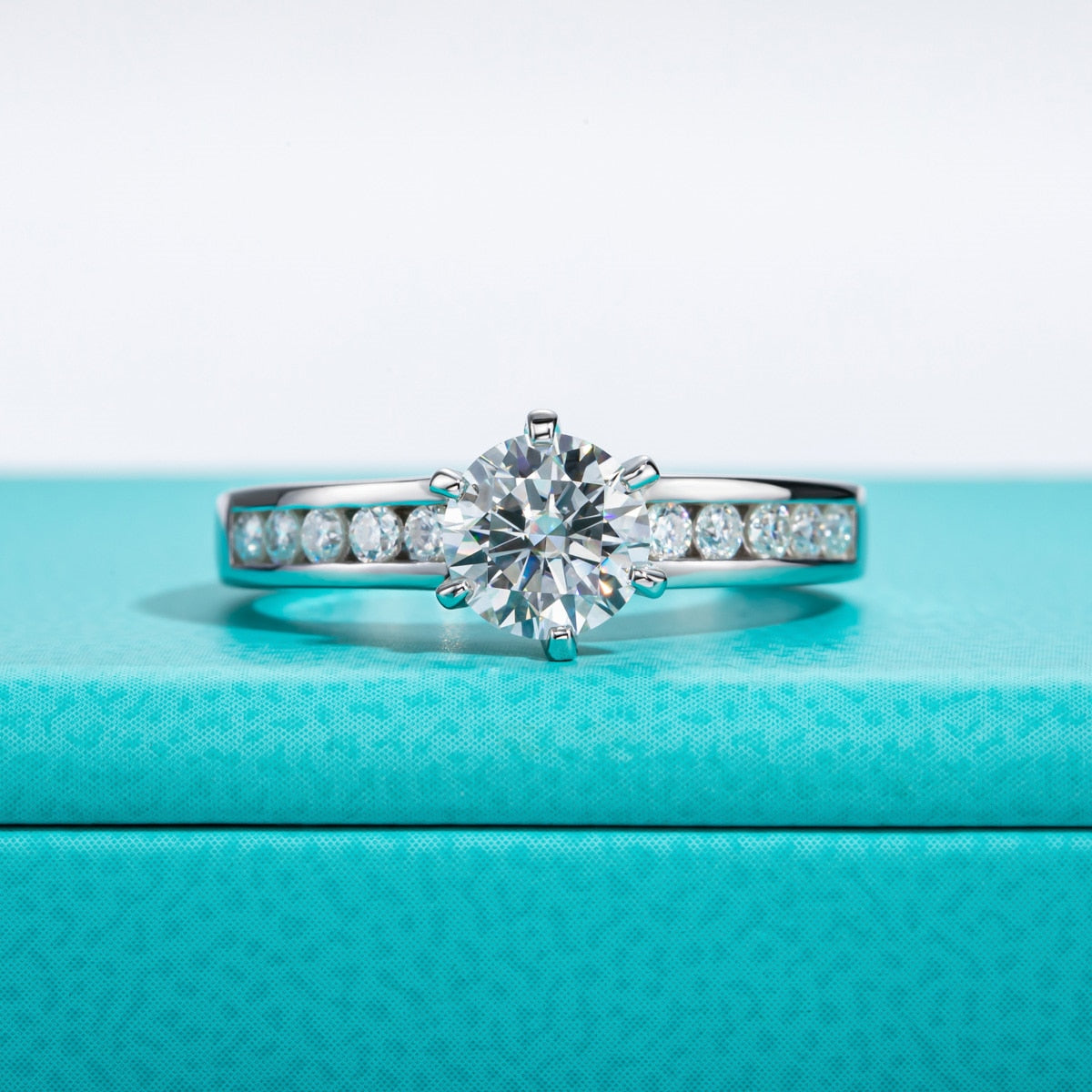 Sterling Silver Moissanite Engagement Ring