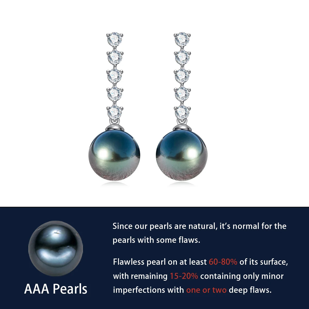 Holloway Jewellery AU Black Pearl Moissanite Earrings