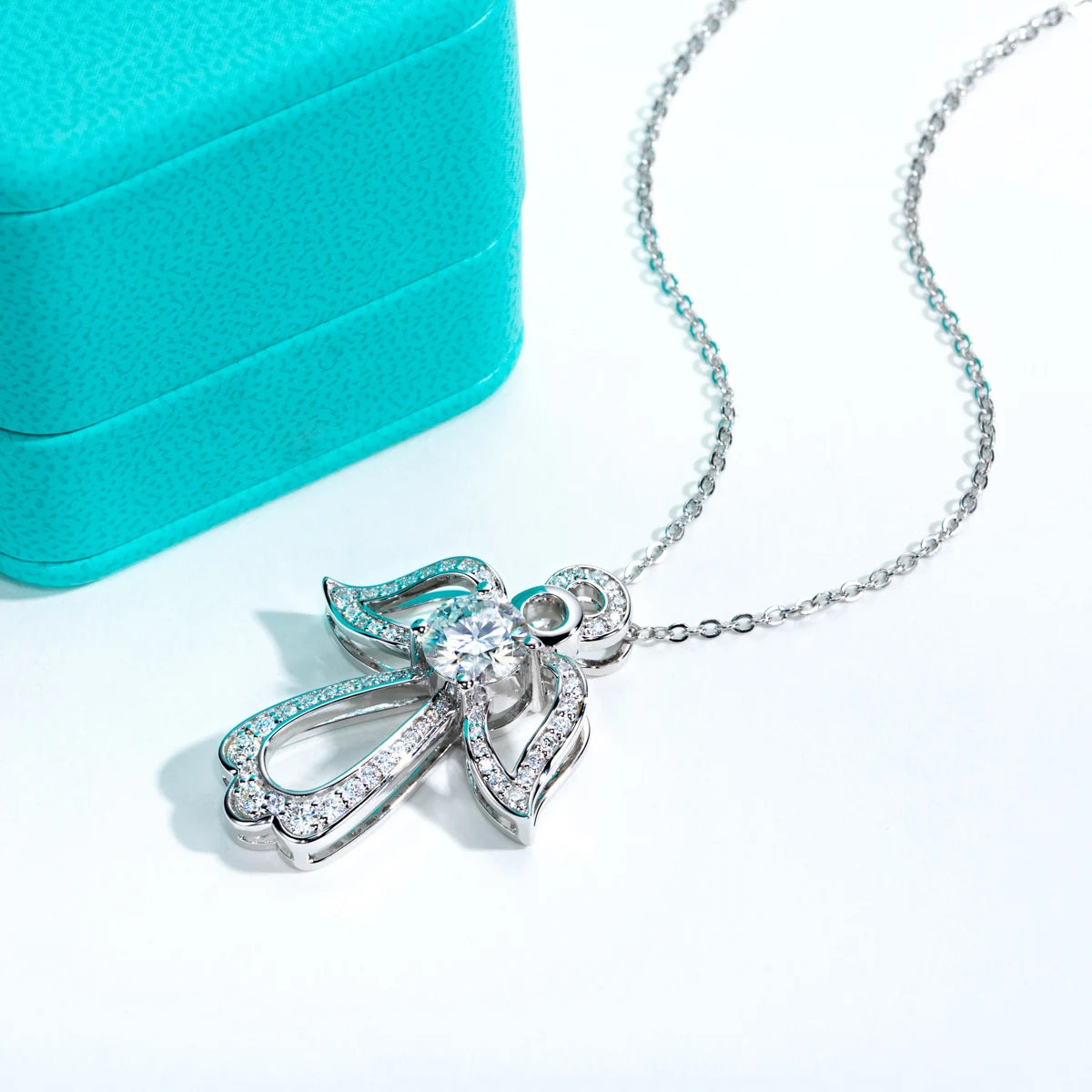Moissanite Angel Wings Pendant