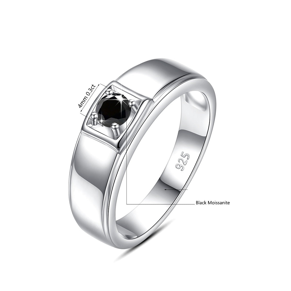0.3ct Round Cut Mens Moissanite Diamond Ring Australia