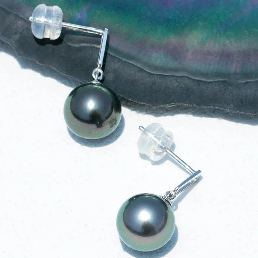 Black Pearl Drop Earrings