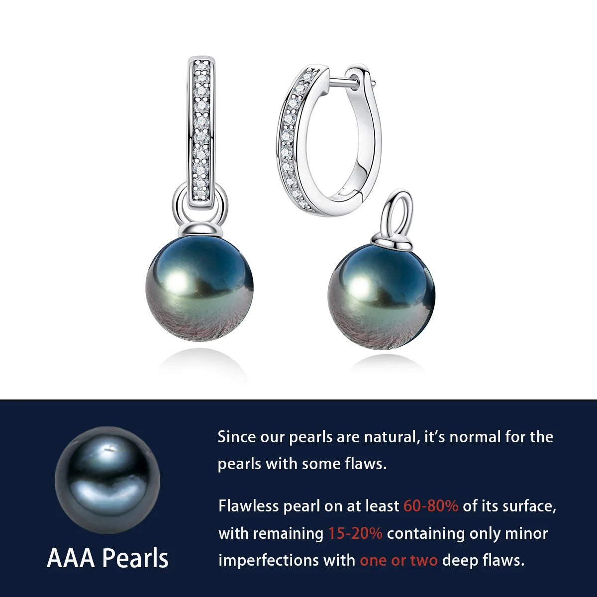 Holloway Jewellery AU Tahitian Black Pearl Moissanite Earrings