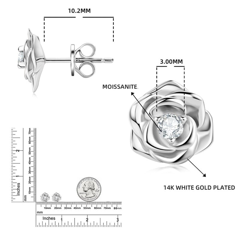 Holloway Jewellery UK Moissanite Diamond Stud Earrings