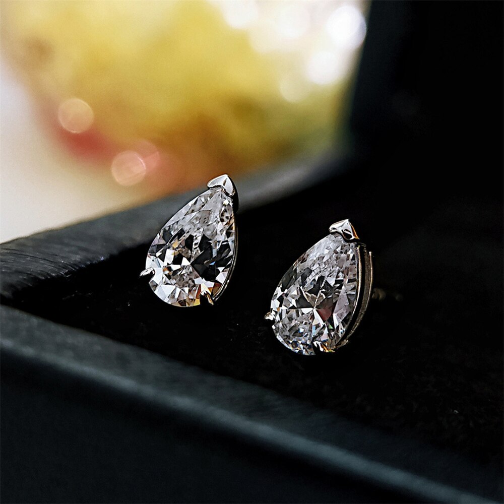 Sterling Silver Moissanite Diamond Stud Earrings