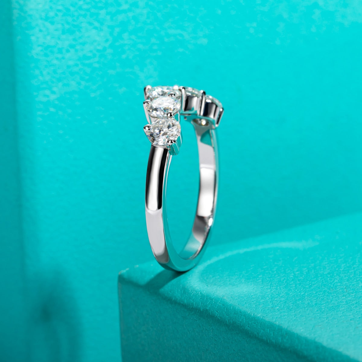 Moissanite Diamond 5 Stone Ring