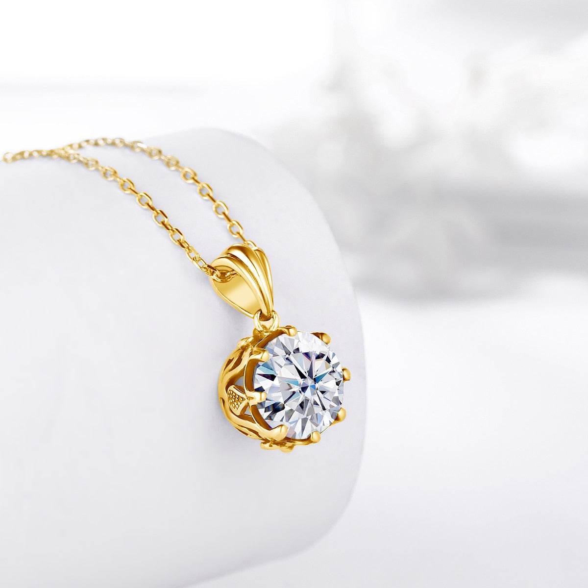Moissanite Diamond Sterling Silver Necklace UK