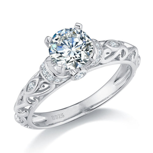 1ct vintage style moissanite ring