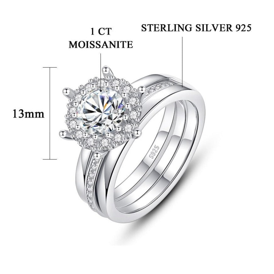Ring Set Moissanite Diamond Stackable Rings