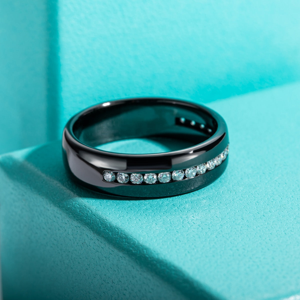 Holloway Jewellery Black mens half eternity ring UK