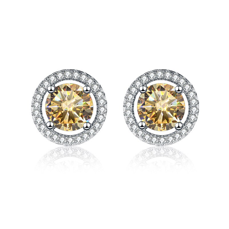 Multi Coloured Moissanite Diamond Sterling Silver Earrings NZ