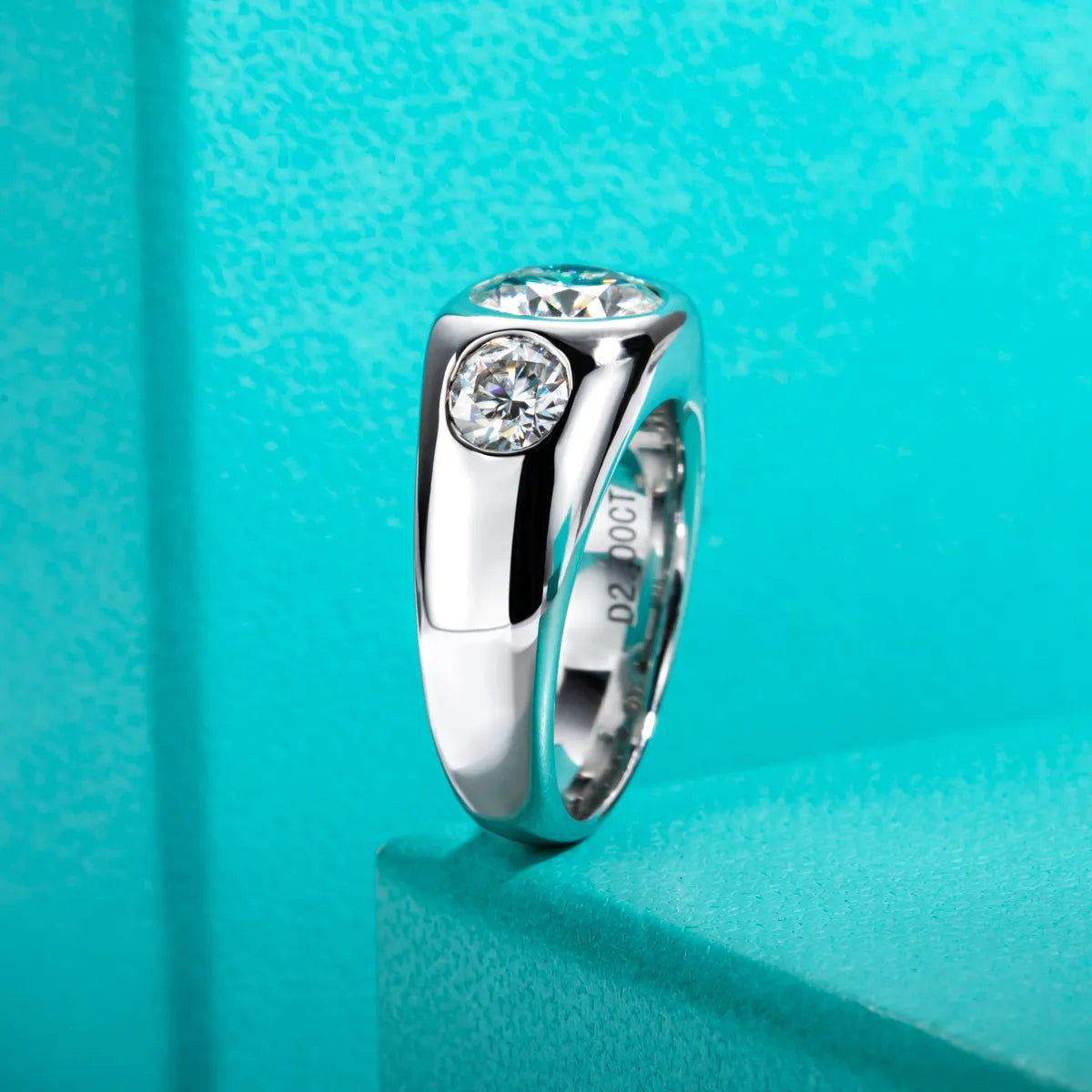 Sterling Silver Moissanite Diamond Ring