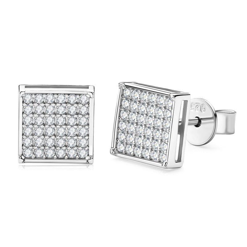 Moissanite Diamond Square Stud Earrings