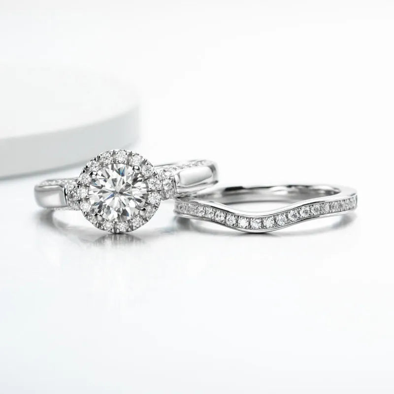 Free Shipping US Moissanite Diamond Ring Set
