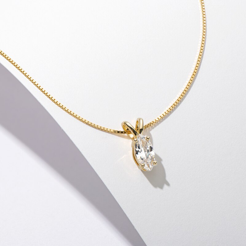 Moissanite Diamond Drop Pendant Necklace