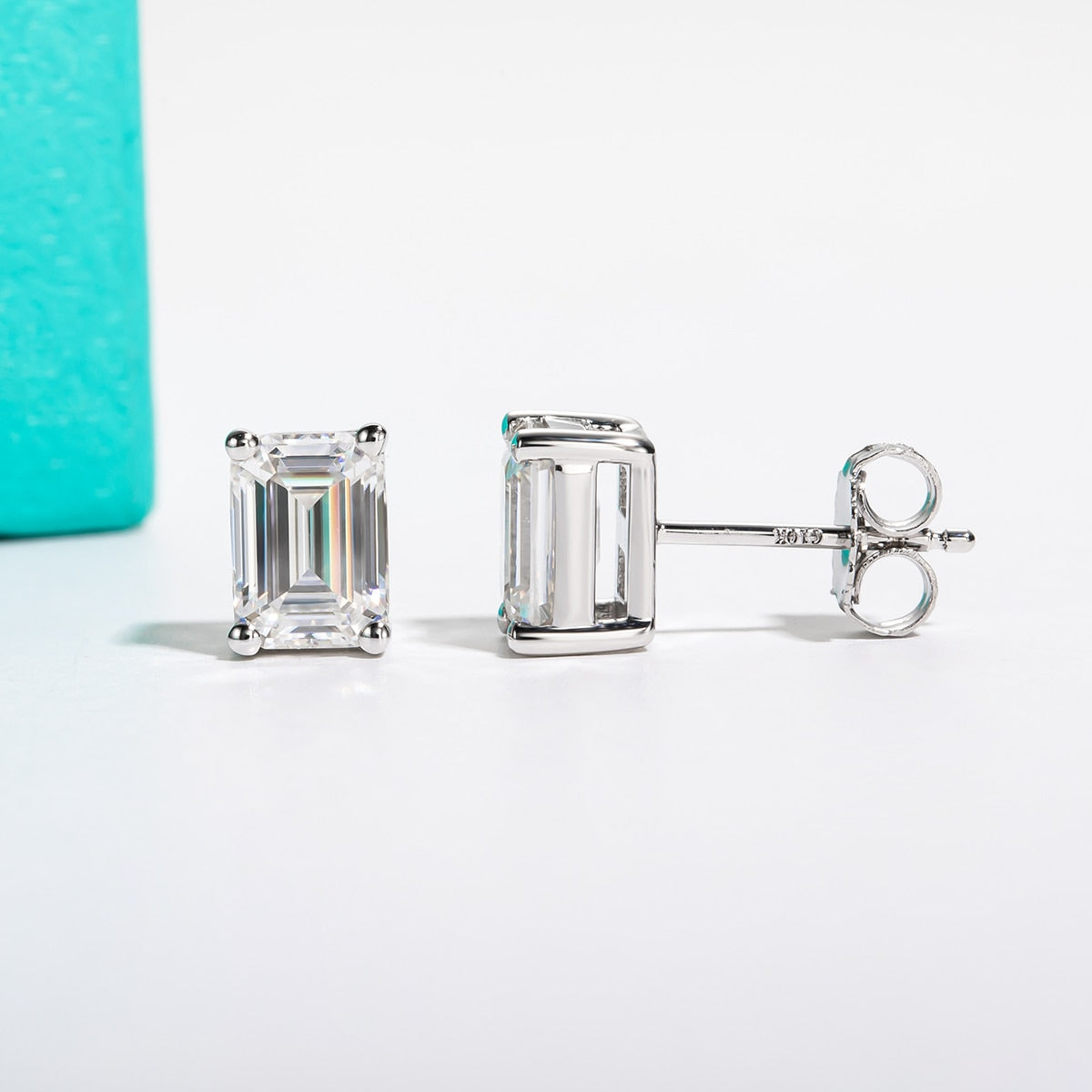 Emerald Moissanite Stud Earrings UK