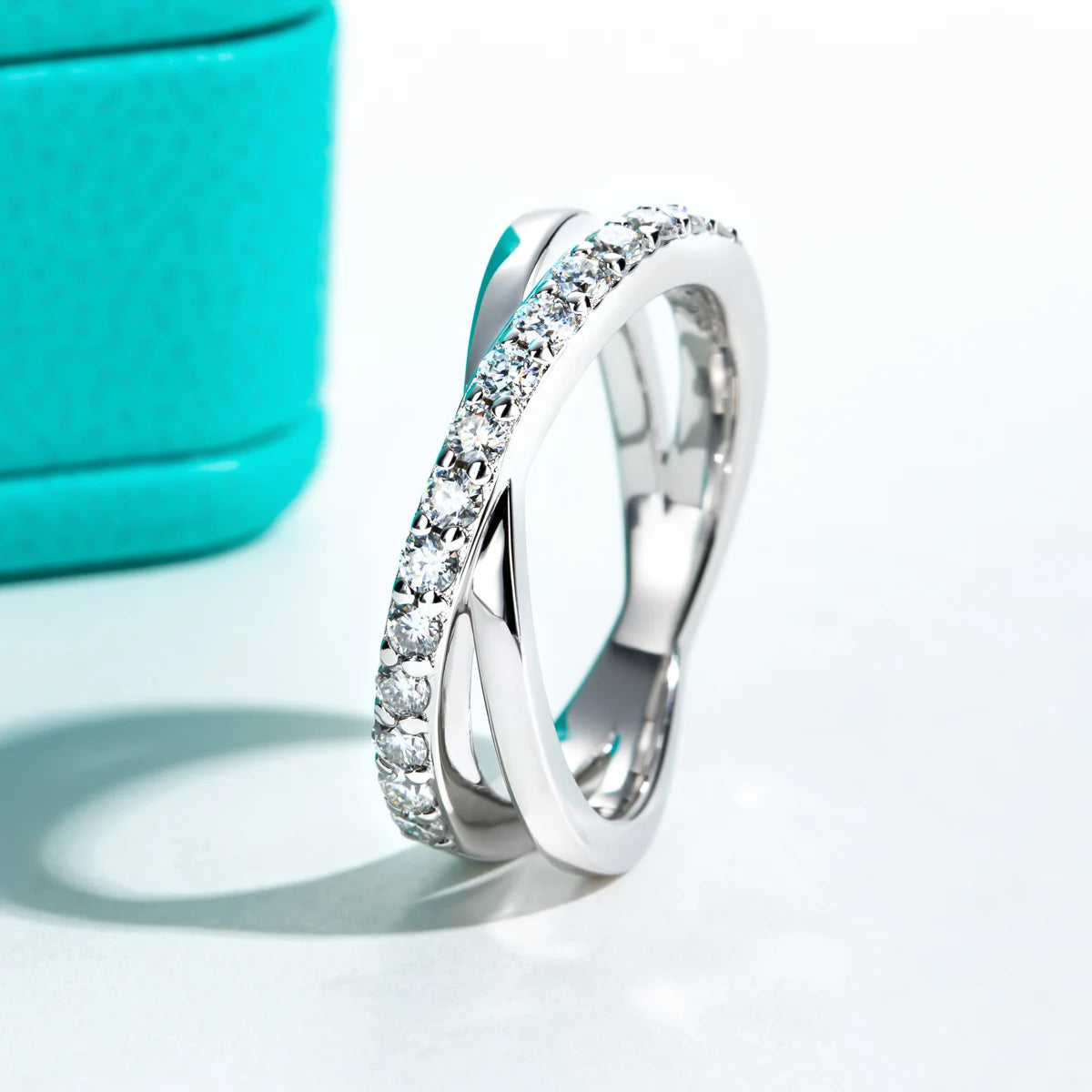 Moissanite Cross Band Half Eternity Ring Holloway Jewellery UK