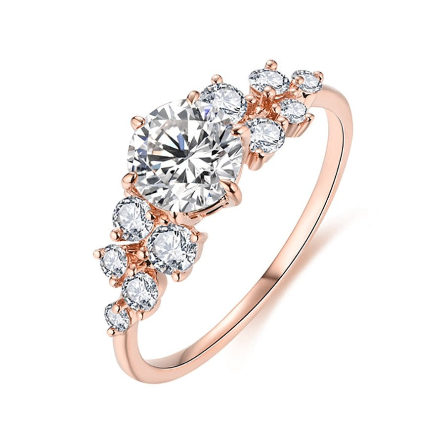 Handmade 1 Carat Moissanite Ring White Gold or Rose Gold