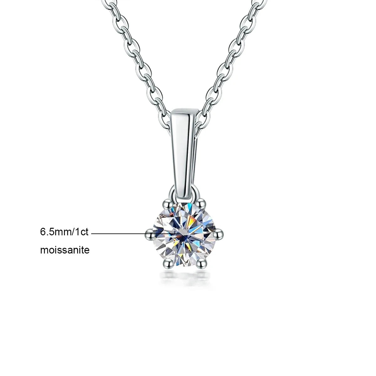 Moissanite Sterling Silver Necklace Australia